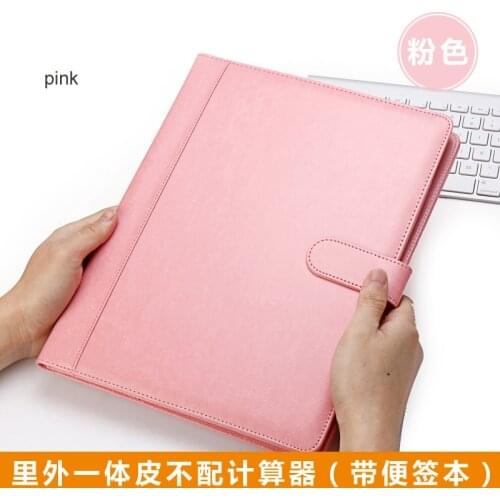 High quality PU leather portable file folder a4 conference folder for papers with writing pad Briefcase for documents A4 1300