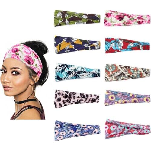 Women Sport Headband Paisley Fashion Color Polyester Workout Multi Coloured Elastic Hair Bands