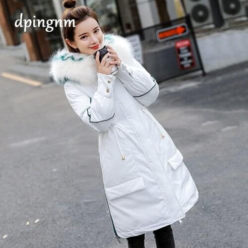 High Quality 2020 New Winter Jacket Women Warm Thicken Hooded With Fur Long Coat Shining Fabric Stylish Female Parka