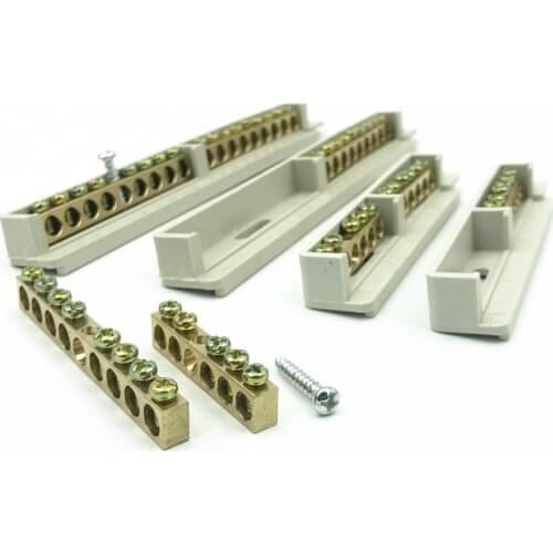 1pcs Distribution box circuit connection zero copper wiring terminal row ground strip