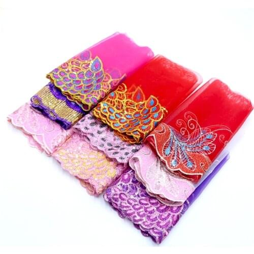 1Yard 16-21cm Lace Fabrics Embroidered Trim High Quality DIY Craft&Sewing Dress Clothing 2019 African Lace Fabric Flower