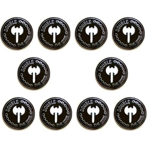 10Pcs/Lot Retro Axe Badge Black And White Lapel Pins For Backpacks Enamel Brooch Vintage Jewelry Gift