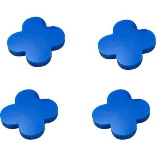 100Pcs Double Side Flat Synthetic Turquoise Stone Four Leaf Clover Cabochon Inlay 10mm 12mm for DIY Bracelet Necklace Handcraft