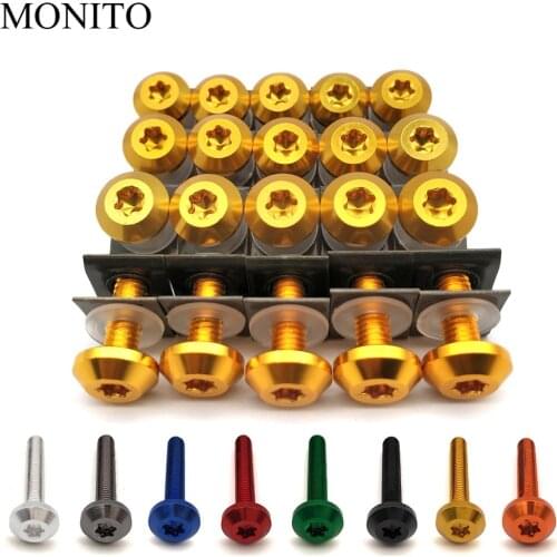 20pcs For honda CBR 600 F2,F3,F4,F4i CBR600RR CBR600 CBR750 RR Motorcycle Custom Fairing Body Bolt Screw Spring Bolts Nut Kit M6