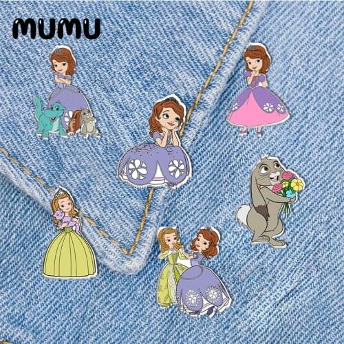 2021 New Sofia the First Lapel Pin Princess Acrylic Brooches Handmade Epoxy Jewelry Shirt Bag Badge