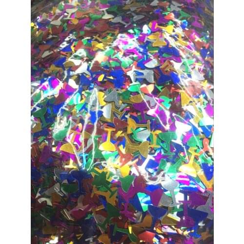50g/lot Cup Sequins 9*12mm PVC Sequin Flat Paillette Sequins Decoration Birthday Decoration Champagne Cup Wine Glass Mix Colors
