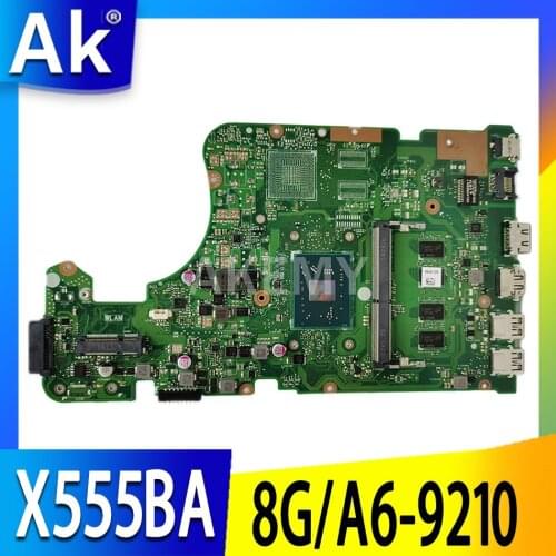 90NB0D20-R00010 For Asus X555QG X555Q X555B X555BP K555B A555B X555QA X555BA Mainboard Motherboard 8G/A6-9210