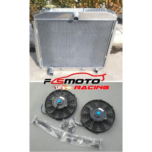 Aluminum radiator + fan FOR FORD PICKUP F350 F250 F100 FORD Engine 1953 1954 1955 1956 53 54 55 56