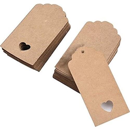 2019 NEW Hot Sale 100Pcs Wave Edge Hollow Heart Blank Hanging Tags Wedding Party Gift DIY Card favors /cookies decorative tag