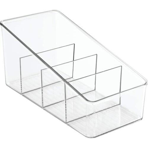 Large Plastic Food Packet Organizer Caddy Storage Station for Kitchen Pantry Cabinet Countertop Holds Spice Pouches B1