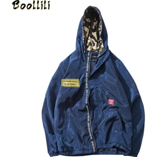 Boollili 2020 Black Plus Size Hooded Mens Jacket Spring-Autumn Bomber Jacket Mens Coat Bombers Homme Casual Mens Bomber Jackets