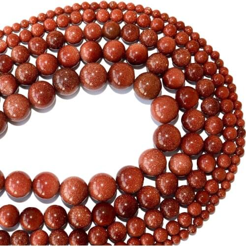 Free Shipping Natural Stone Golden Sand Stone Round Beads 4 6 8 10 12 MM Pick Size For Jewelry Making Diy Bracelet Necklace
