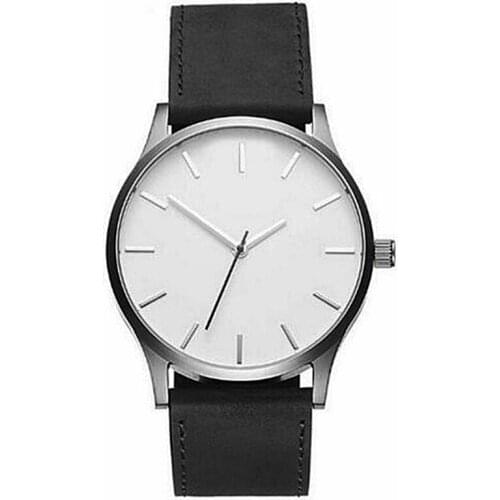 2018 Fashion Mens Watch No Logo Watches Leather Strap Quartz Wrist Watch Military Sport Mens Watches relogio masculino