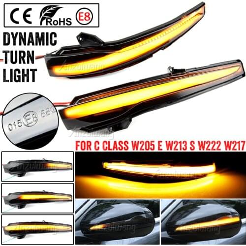 For Mercedes Benz C E S GLC W205 X253 W213 W222 V Class W447 Dynamic Turn Signal Blinker Sequential Side Mirror Indicator Light