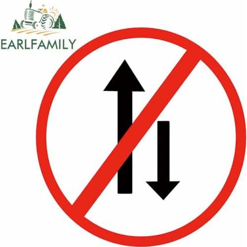 EARLFAMILY 13cm x 12.5cm for Traffic Sign One-way Car Truck Decal Bumper Window Vinyl Car Stickers DIY Anime Occlusion Scratch