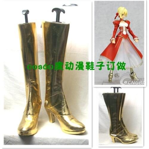 Fate night zero red saber nero claudius cosplay shoes boots S008