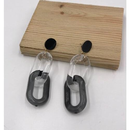 Kara&Kale Boho Fashion Jewelry Gothic Black and White Resin Rings Beads Drop Earings Vintage Gold Earrings For Women ED019