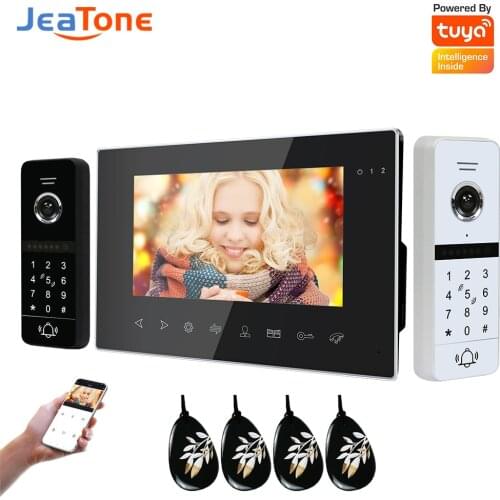 Doornanny WiFi Video Intercom Kit Villa Apartment 2Doors 2Doorbells Smart Doorphone Video Call AHD 960P Tuya APP Remote Unlock
