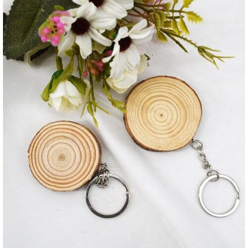 Natural Wood Log Slices Round Wooden Blanks Circle DIY Embellishments Crafts Handmade Keychain Gifts Wedding Party Decoration