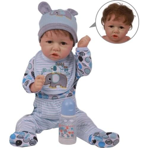 23'' Bebe boy Reborn Baby Dolls Like Alive Doll In Brazil Toddler bebe with Toy for boy Birthday Gifts