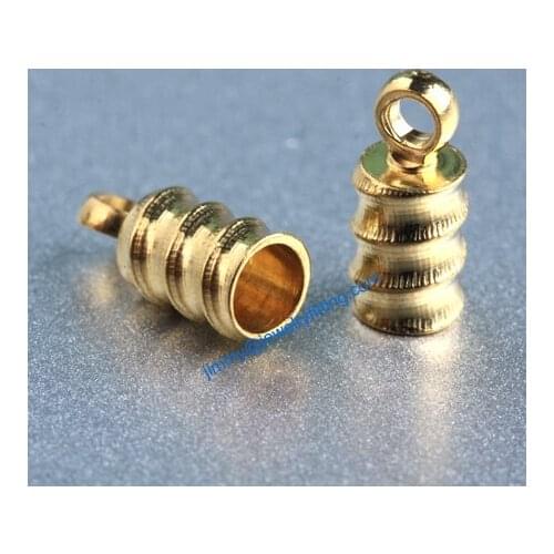 Jewelry findings raw brass End caps for laether cord end cap crimp beads 4.2*9.8mm