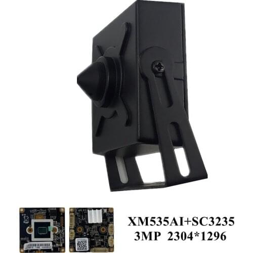 3MP IP Metal Box Camera Mini Lens 3.7mm XM535AI+SC3235 H.265 2304*1296 All Color ONVIF VMS XMEYE P2P Motion Detection