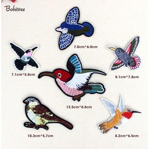 Fashion 3D birds patches for clothing bags Embroidered patches iron on decorative girls handmade accessories