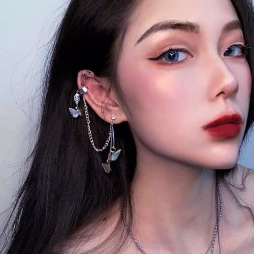 New Creative Butterfly Cool Pendant Punk Drop Dangle Earring Harajuku Jewelry for Women Girl Luck Friendship Gifts