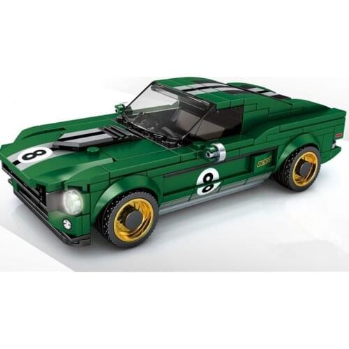 NEW Serise 1968 For-d Mustangs Fastbacks Famous Supercar Speed Champions Racing Car Sports Building Blocks Bricks Sets Kit Model