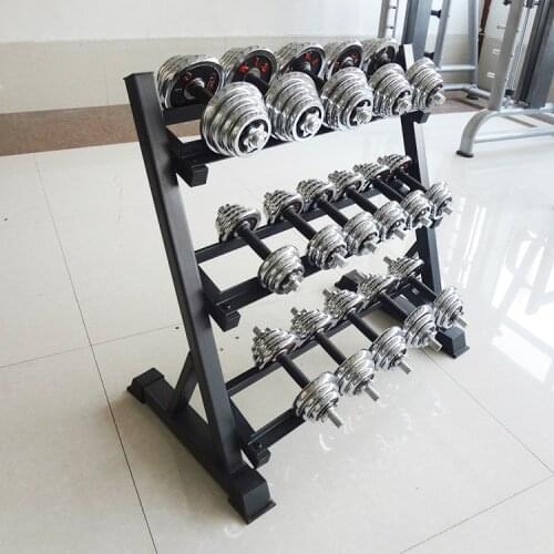 Fitness Equipment Professional Three-layer Hexagonal Household Rubberized Dumbbell Stand