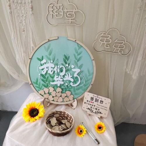 Ins graduation season circular sign in box autograph wedding anniversary annual meeting decorate love gifts