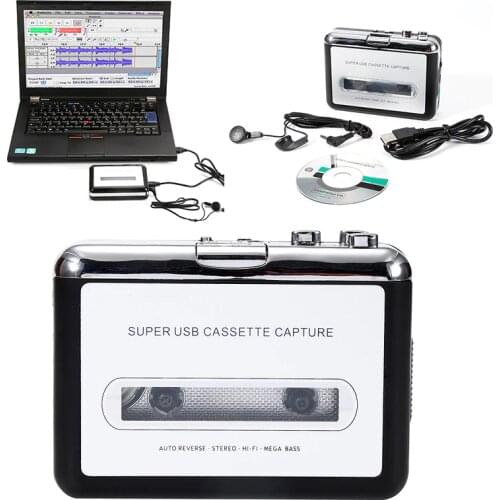 Portable USB Cassette Tape to MP3 PC Converter Capture Stereo Audio Music Player