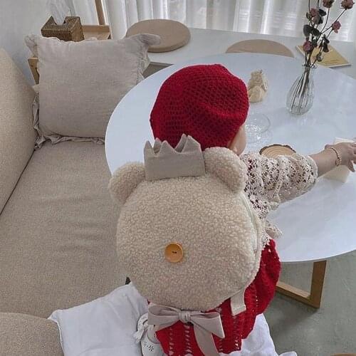 Dropshipping Cute Double Shoulder Children Backpack Crown Anti-lost Bag Kindergarten Backpacks Soft Cartoon Bags for School