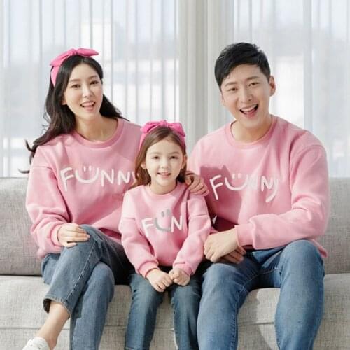2021 Hot Sale Autumn Stylish Family Sweatshirt Matching Outfits Long Sleeve Pullover For Mom Dad Kids Baby Parent-Child Tops