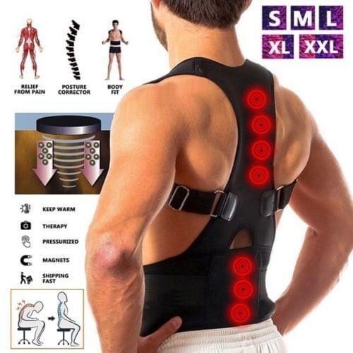 Male Female Adjustable Magnetic Posture Corrector Corset Back Brace Back Belt Lumbar Support Straight Corrector de espalda S-XXL