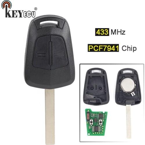 KEYECU 433MHz PCF7941 Chip Replacement Remote Car Key Fob 2 Button for Opel Corsa Astra Meriva Vectra Zafira