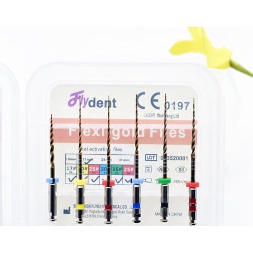 Dental instrument blue/gold flexible files 04 taper rotary niti files engine use root canal dentist tool