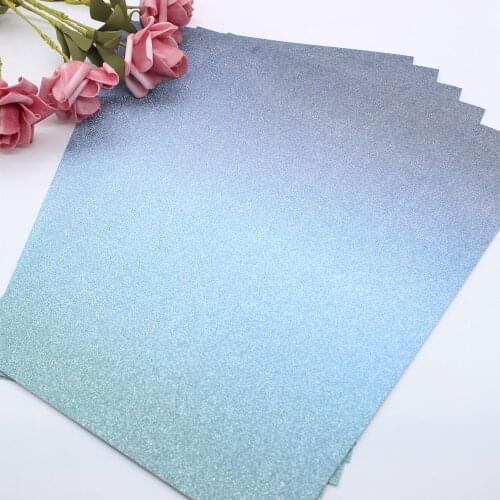 YPP CRAFT A4 Ombre Glitter Premium Card Pack 220GSM 6Sheets Dark Blues 1 order