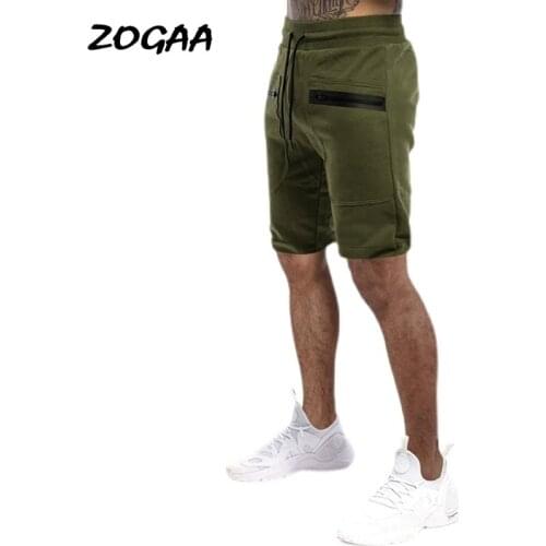 ZOGAA Shorts Men Summer New Mens Casual Sports Shorts Zipper Elastic Waist Pants All-match Hot Sale Patchwork Simple Basic Chic