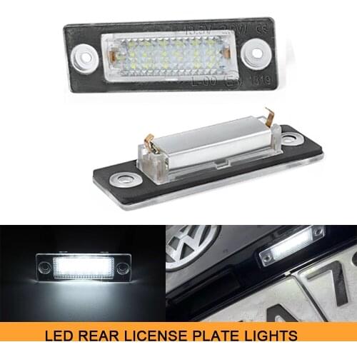 1Pair LED Rear Number License Plate Lights For Skoda Superb MK1 Octavia MK1 Sedan 1U 6000K White