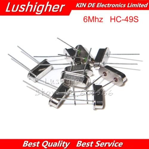 10pcs HC-49S 6MHz 6.000mhz HC49S 20ppm 20pF Quartz Resonator