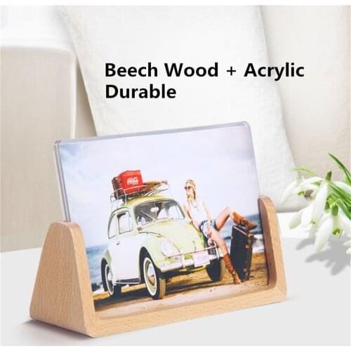 8 Inch Wood Acrylic Card Holder Display Stands Table Number Photo Picture Poster Frame Menu Paper Holder Stand