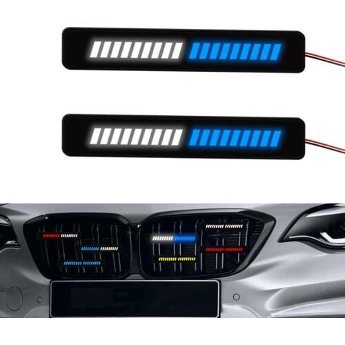 Car Front Grille Emblem LED Decorative Lights Car Exterior Modified Daytime Running Lights Decorative Lights