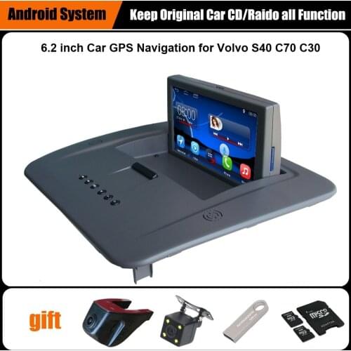 6.2 inch Android 7.1 Touch Screen Car Video Player for Volvo S40 C30 C70 GPS Navigation with Vhicle DVR Rearview camera