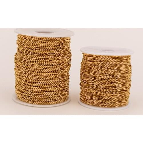 100% Stainless Steel Bead Chain Per Meter For Jewelry Making 1.2/1.5/2/2.4/3mm Metal Bead Chain By Meter Wholesale 2m