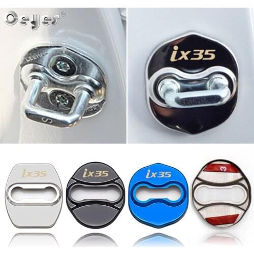 Ceyes Car Styling Door Lock Covers Stickers Accessories Case For Hyundai IX35 2015 2016 2017 For Kia Ceed Carens K5 Auto Buckles