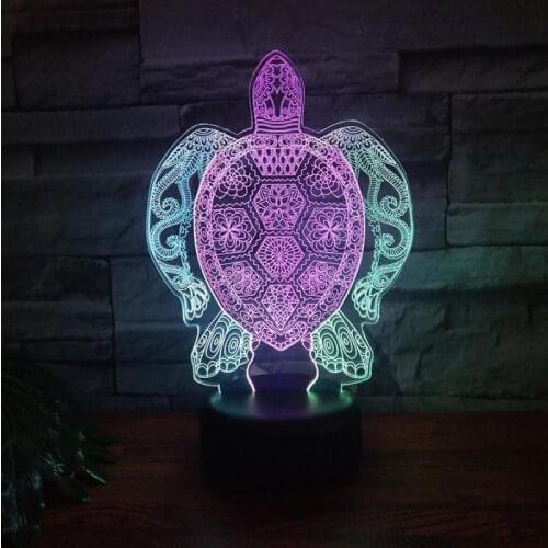 Tortoise Led 3d Colorful Nightlight Lovely cartoon childrens toys 3D night light Party Decoration led lamp
