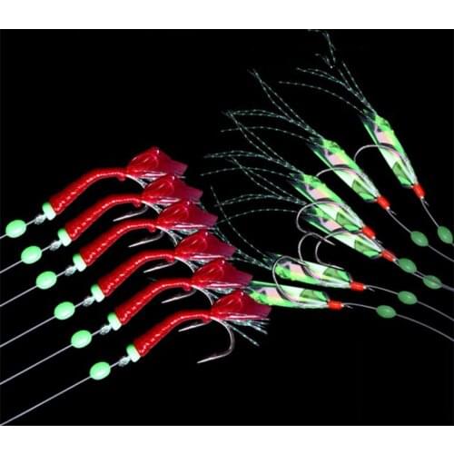 DYGYGYFZ 6pc Simulation Barbed Fishing Hook Rigs Size 6 Bait Hooks for Lure Fishing Accessories Carp Fishing Practical Use Tools