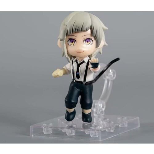 4inch 10cm 2pcs/lot Stray Dogs Dazai Osamu Mini Toy Atsushi Nakajima Action Figure Model Toy Doll Gift