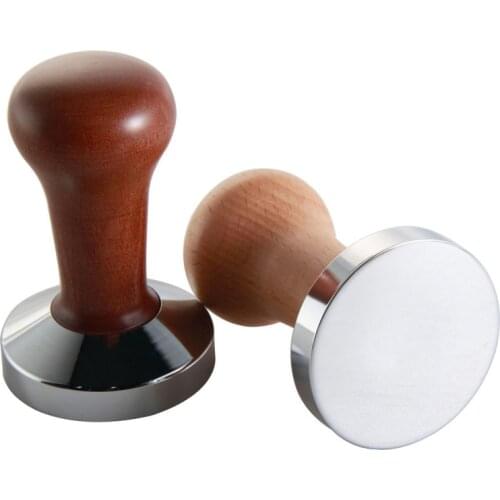 Coffee Tamper Wooden Handle Barista Espresso Machine Grinder 51mm for Coffee and Espresso Powder Hammer WY71806